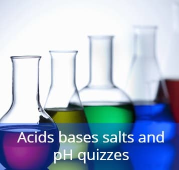 Acids bases salts and pH quizzes