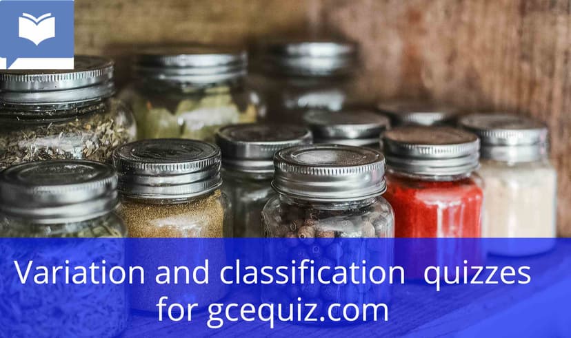 Variation and classification quiz